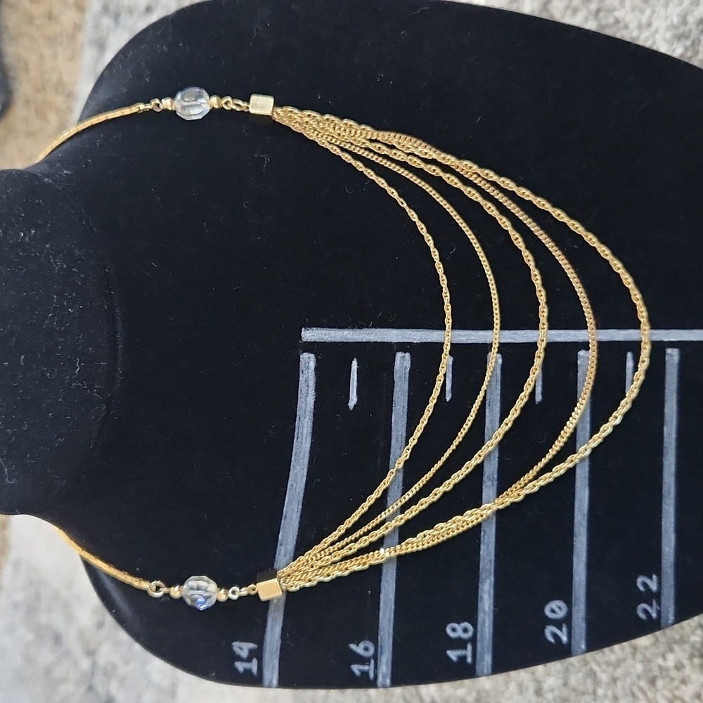 Gold tone‎ multiple chain necklace